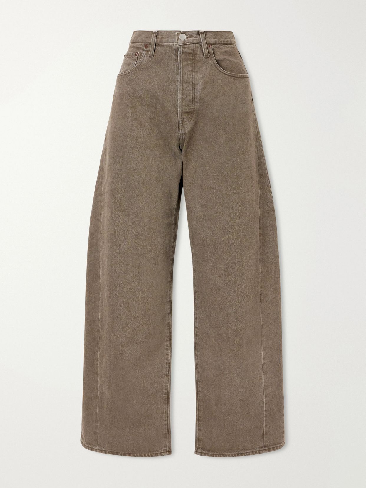 deformation high rise wide leg jeans
