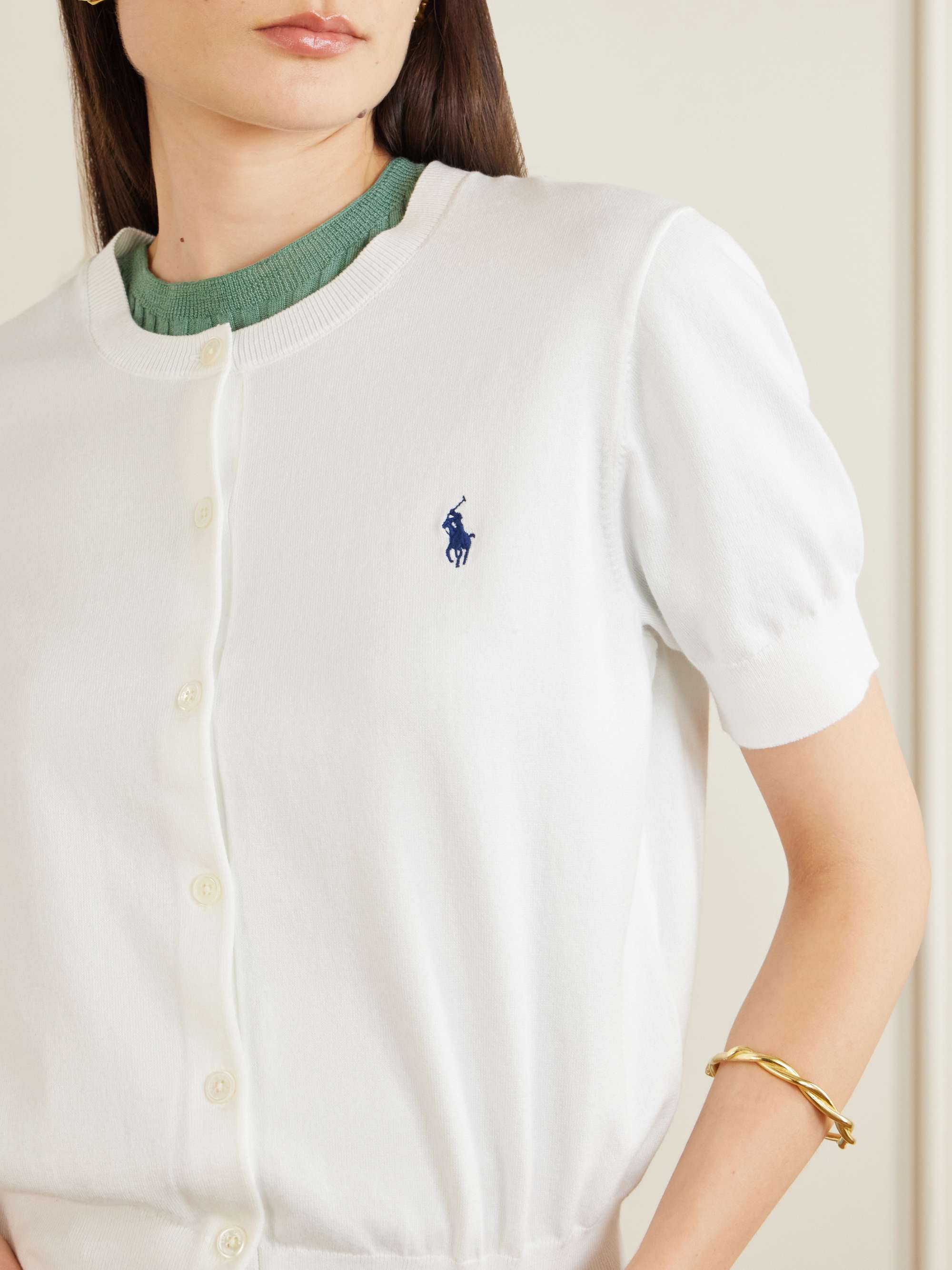 POLO RALPH LAUREN Logo-embroidered cotton-blend cardigan | NET-A
