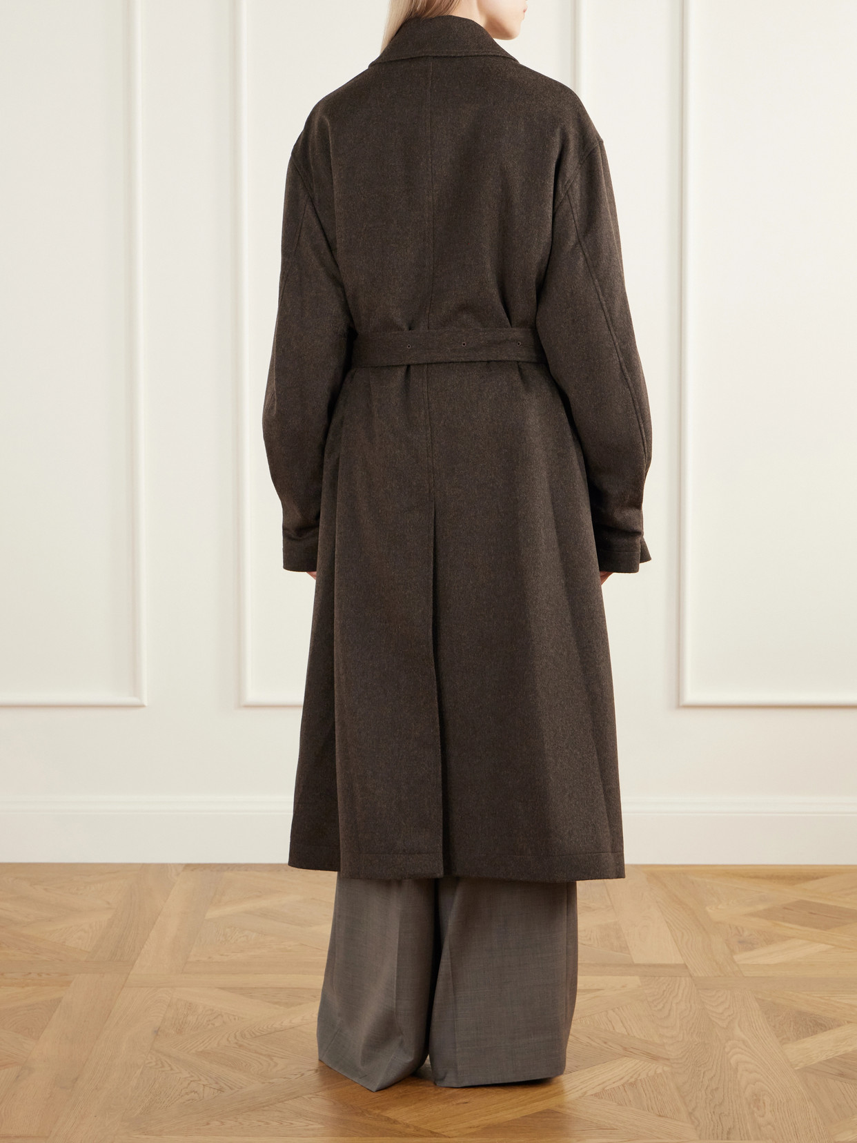 Belted Wool-Doeskin Coat