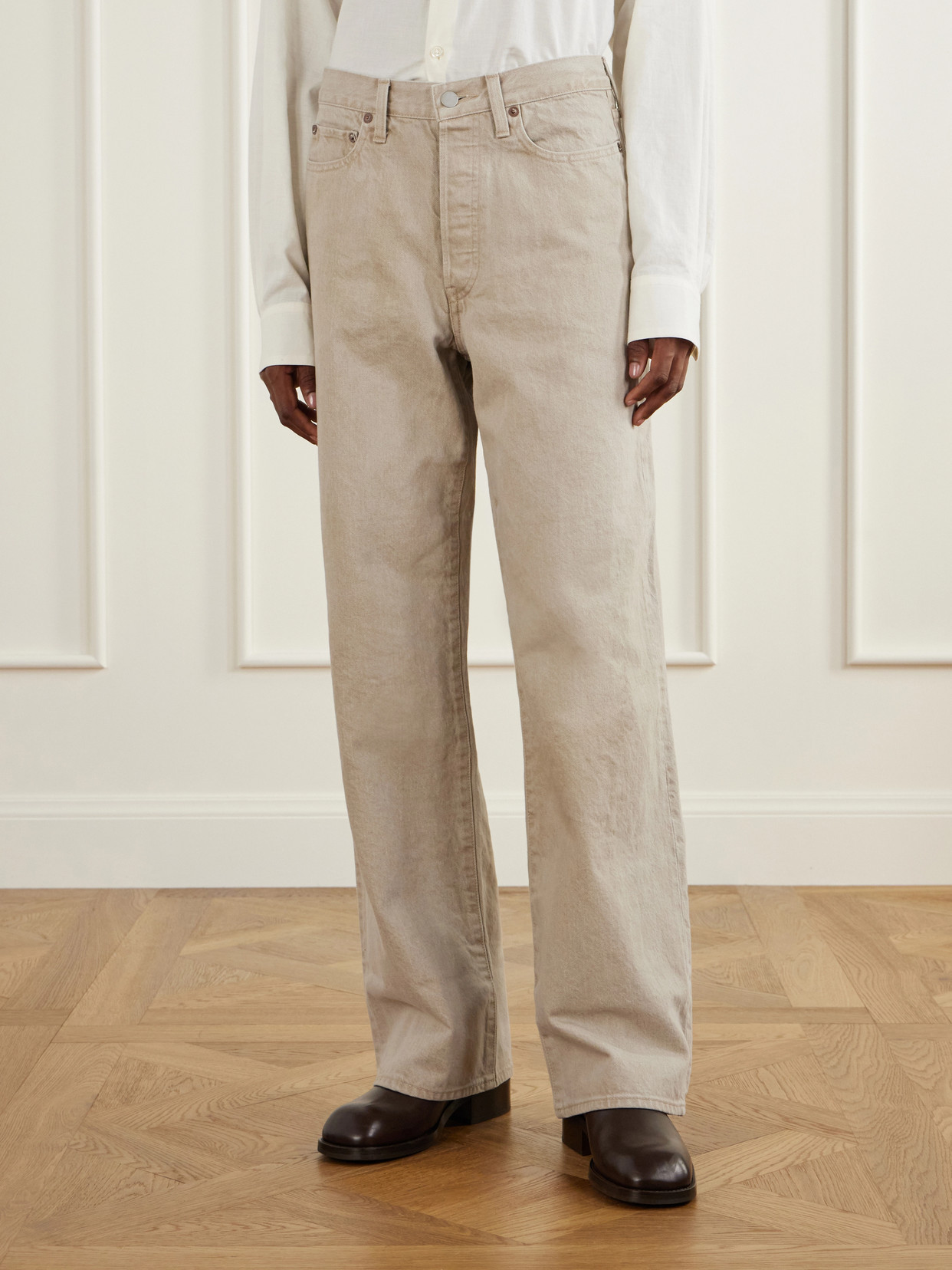 Mid-Rise Wide- Leg
