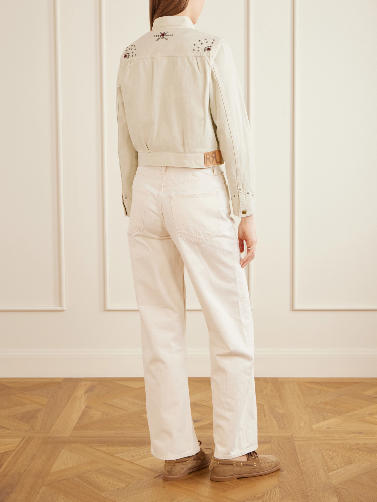 Ida Cropped Embellished Denim Jacket