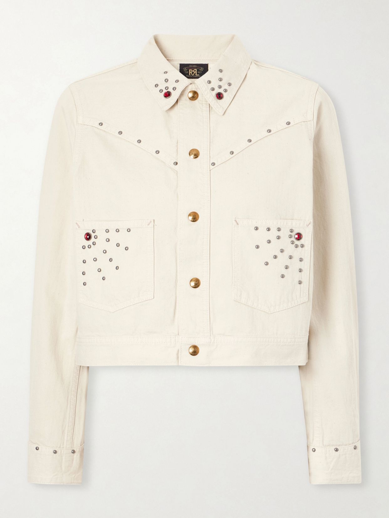 Ida cropped embellished denim jacket