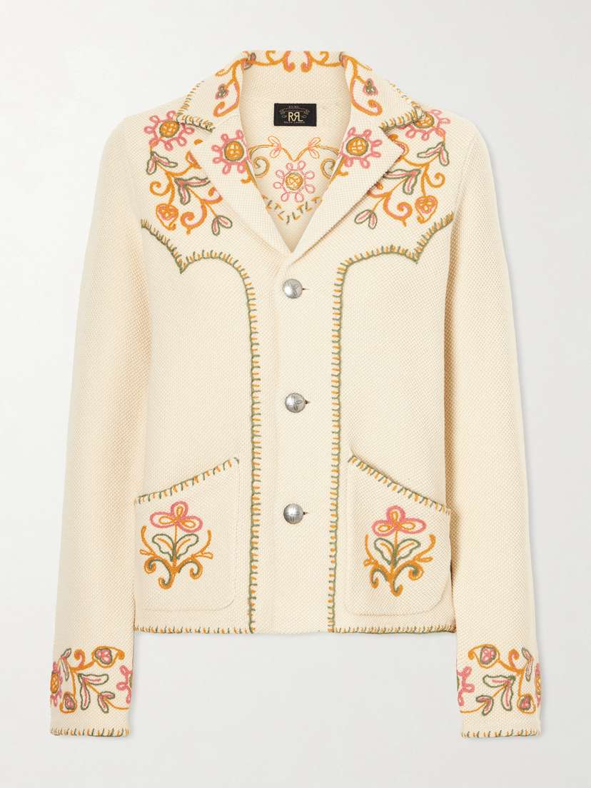 RRL Bella Crochet-trimmed Cotton And Cashmere-blend Cardigan