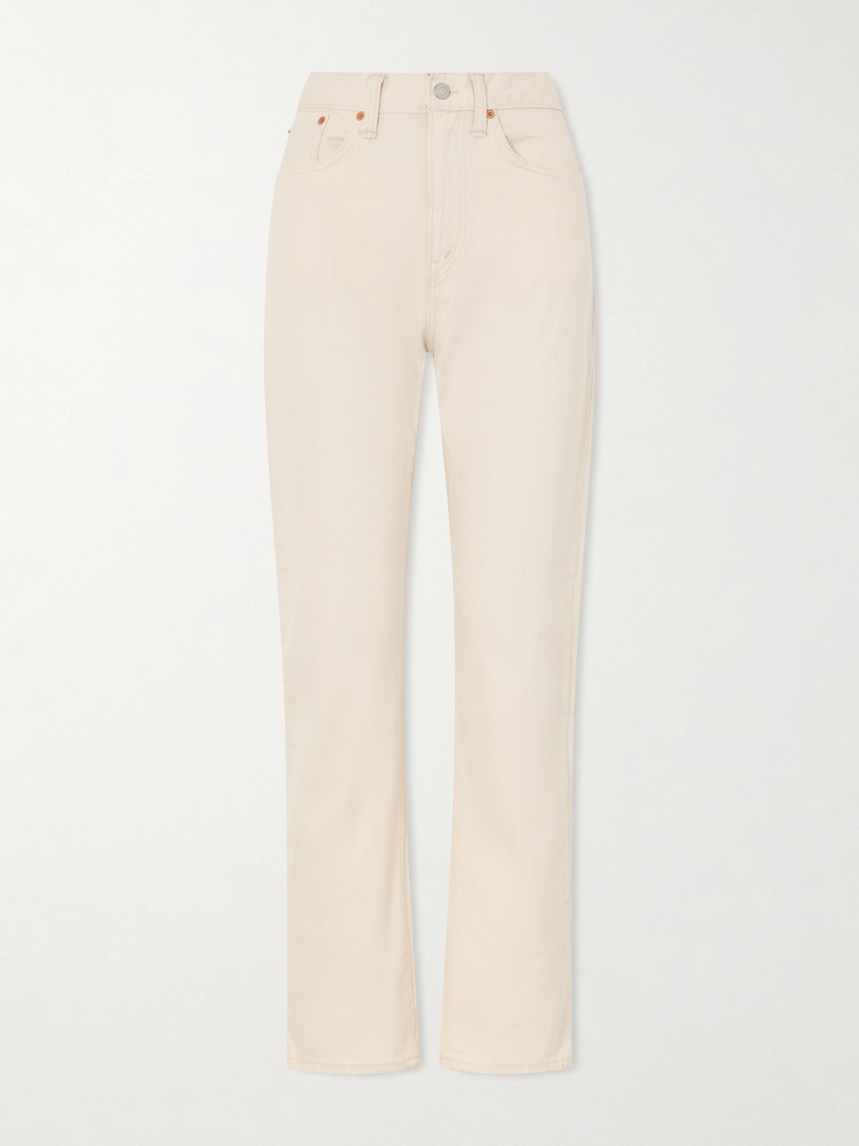 Rrl Mid-rise Straight-leg Jeans In White
