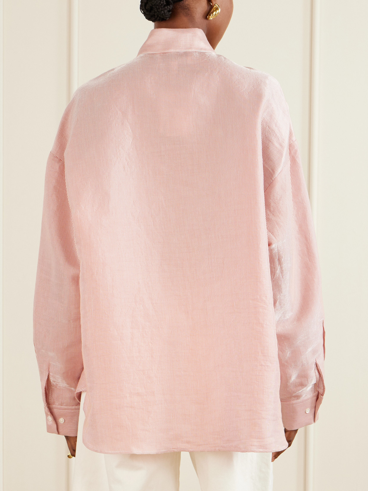 Something Borrowed Striped Cotton-Organza Shirt