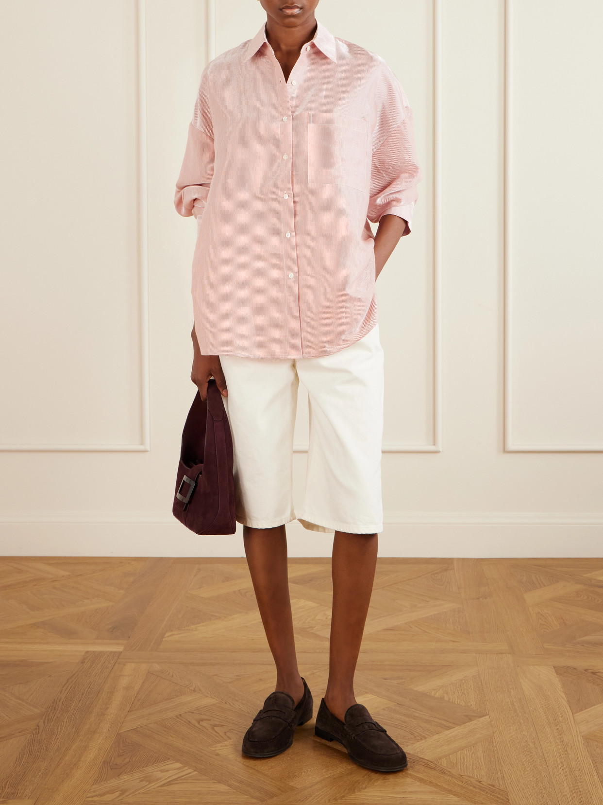 Something Borrowed Striped Cotton-Organza Shirt