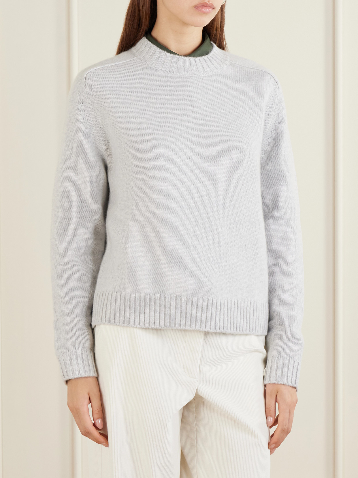 New Jill Ribbed-Detail Cashmere-Knitted Sweater
