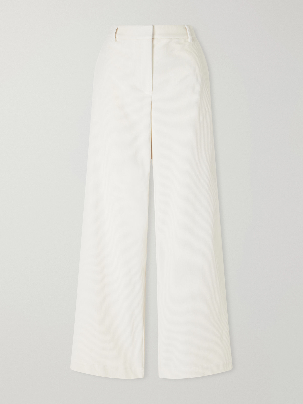 Twp Dylan Ribbed Cotton Wide-leg Pants In White