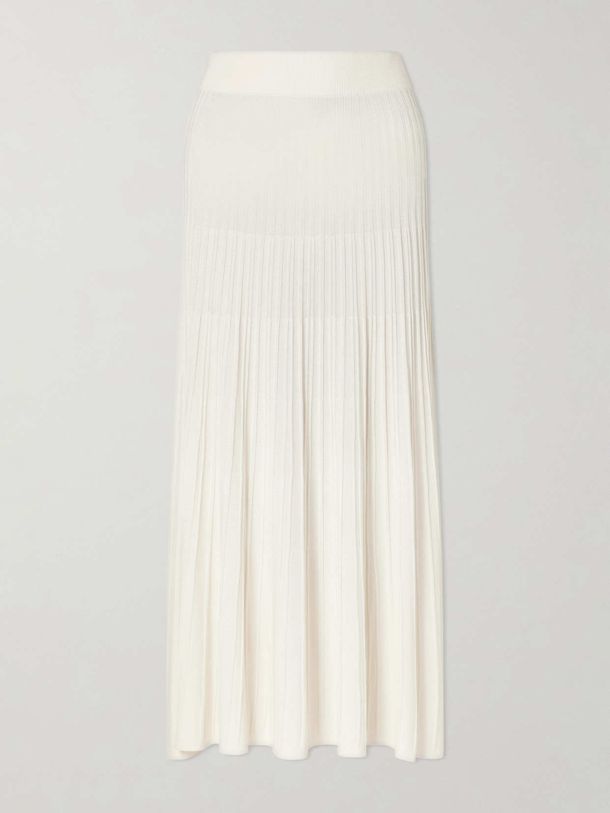 TWP - Pleated Jersey Midi Skirt - Neutrals