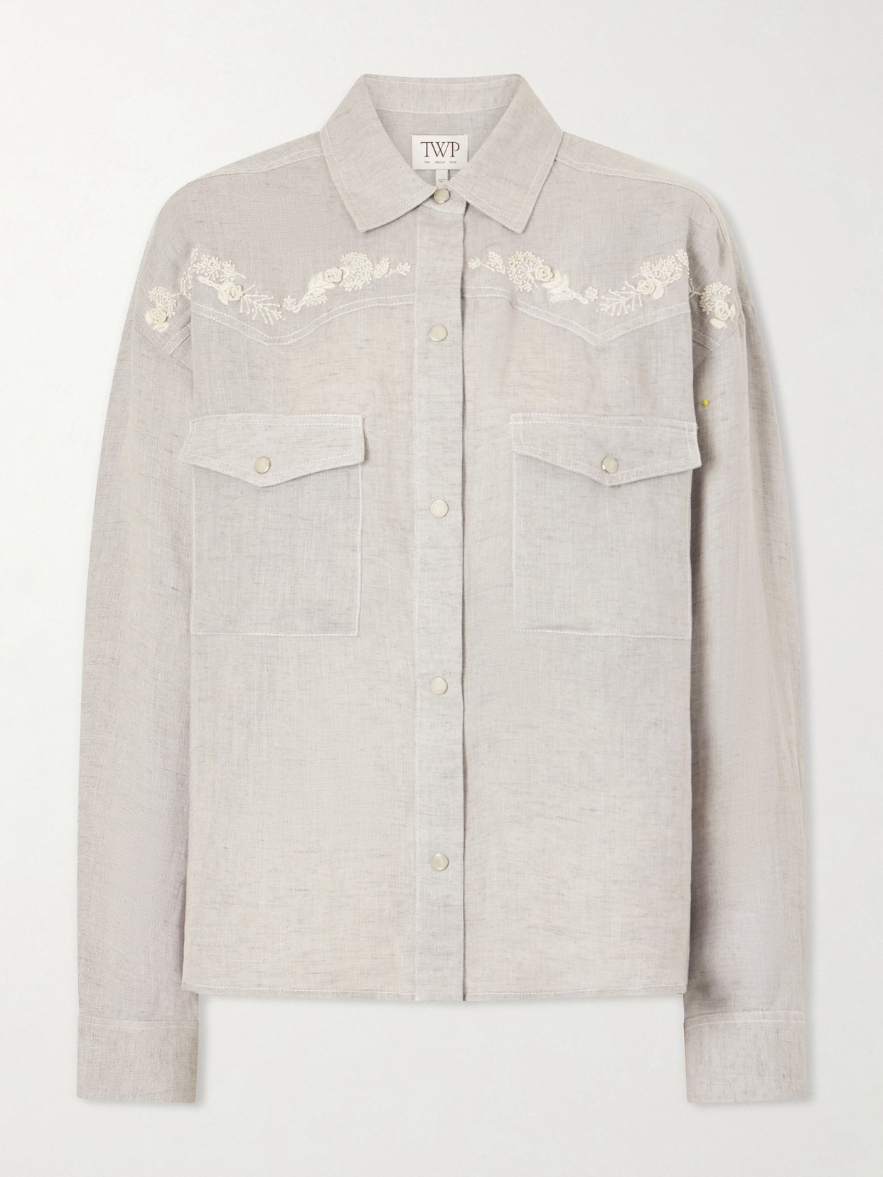 Twp Western Embroidered Hemp Shirt In Neutral