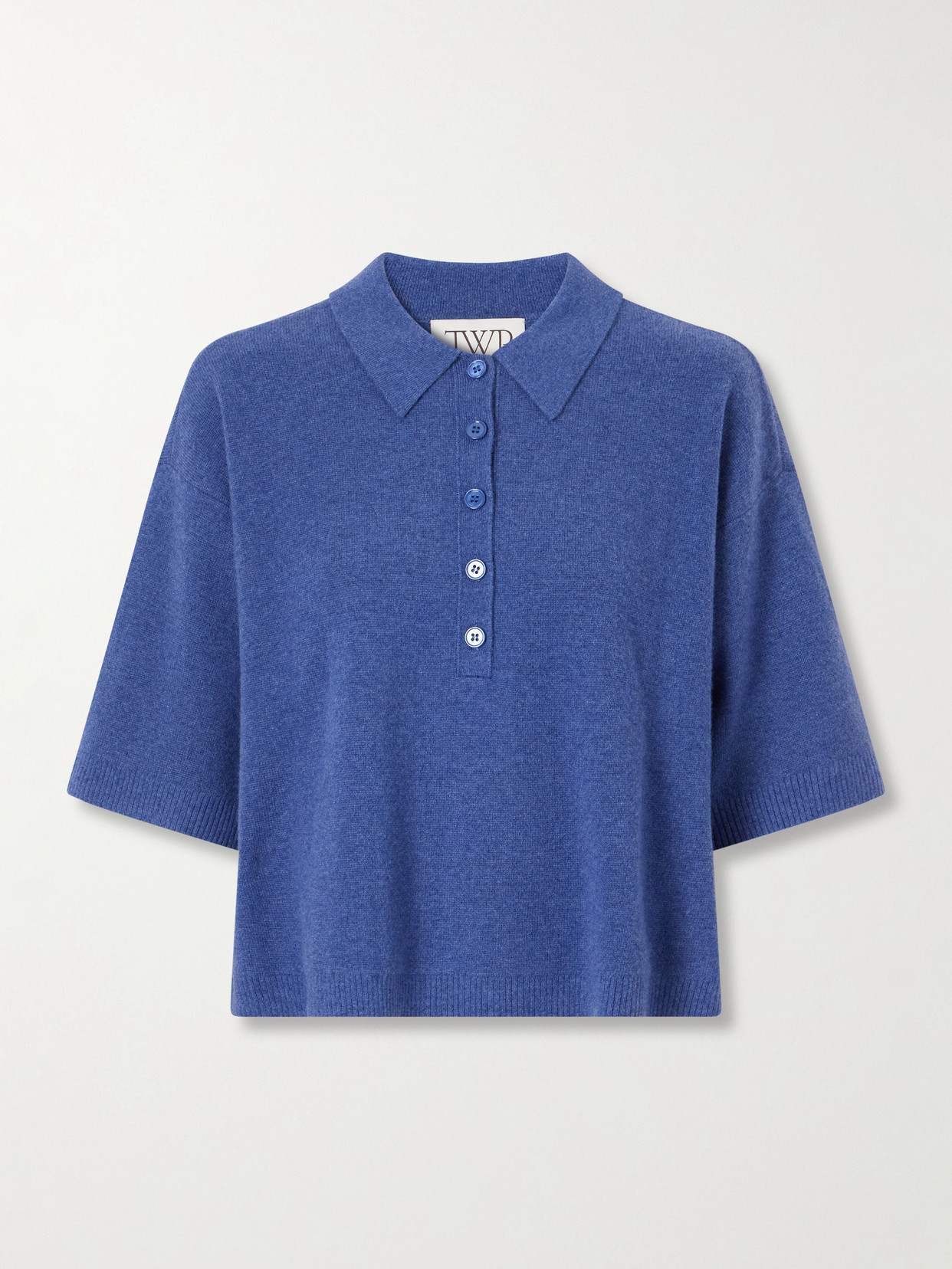 Twp Cashmere-knitted Polo Shirt In Blue