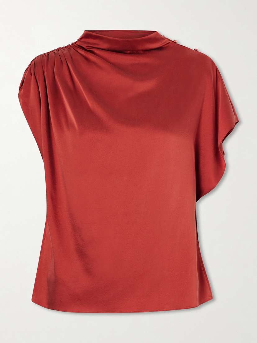 TWP Wish You Would Draped Silk-blend Charmeuse Blouse | Thumbnail 6 TWP Wish You Would Draped Silk-blend Charmeuse Blouse | Thumbnail 6