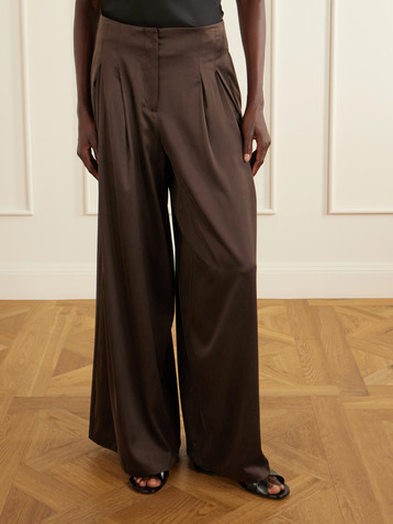 TWP Drew silk-blend charmeuse wide-leg pants
