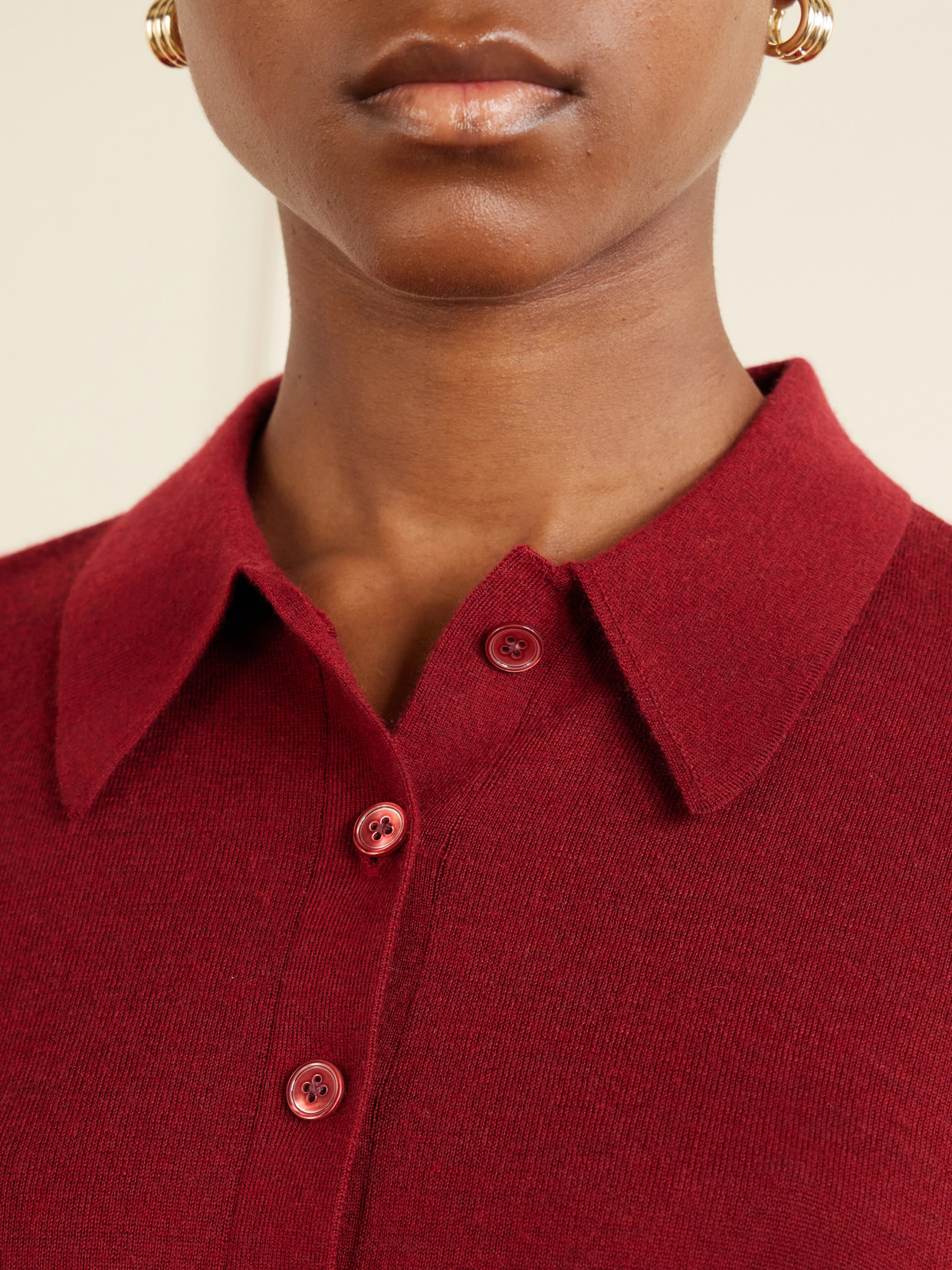 Uma Henley Cashmere Polo Sweater