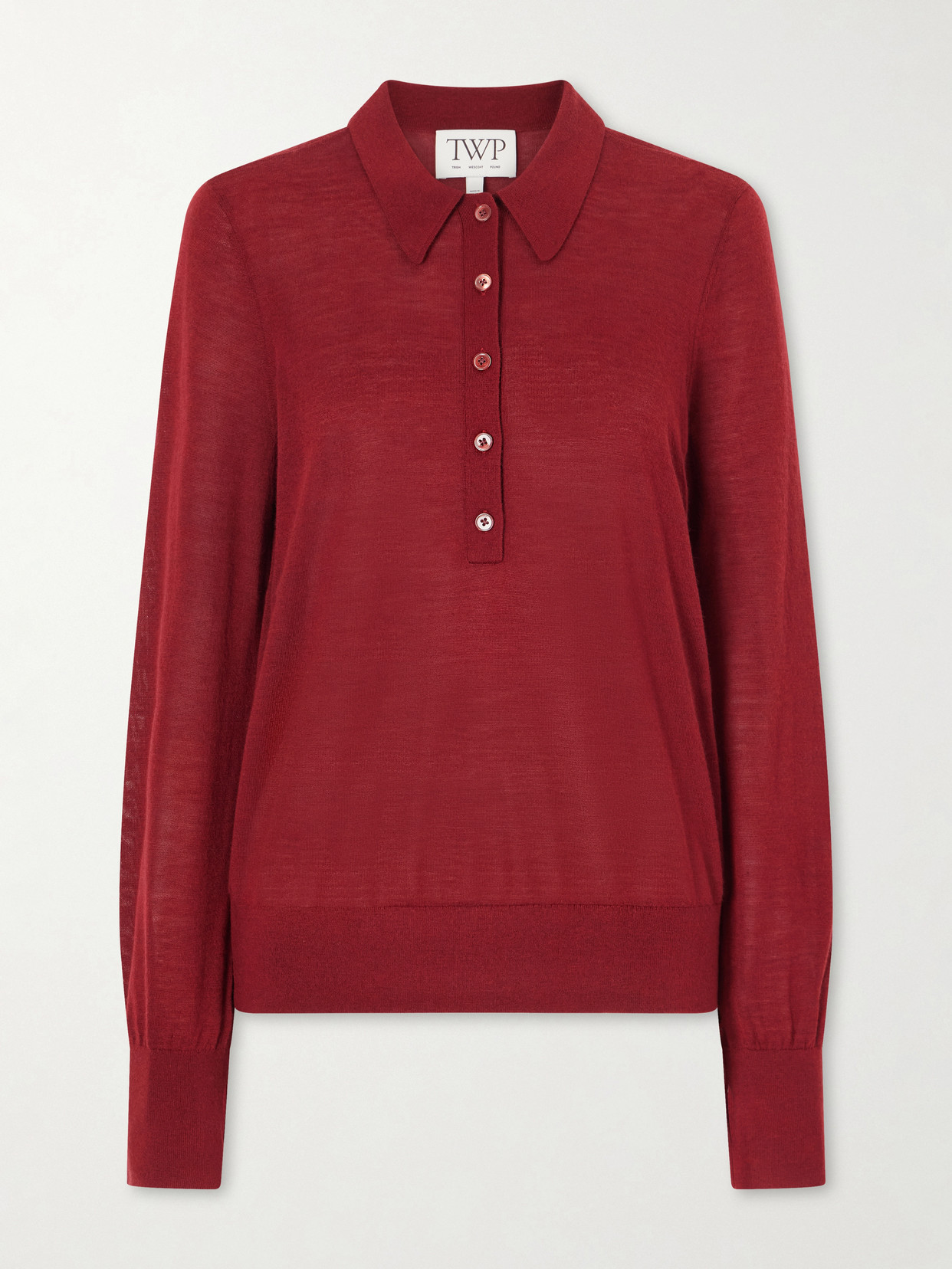 Twp Cashmere Polo Sweater In Red
