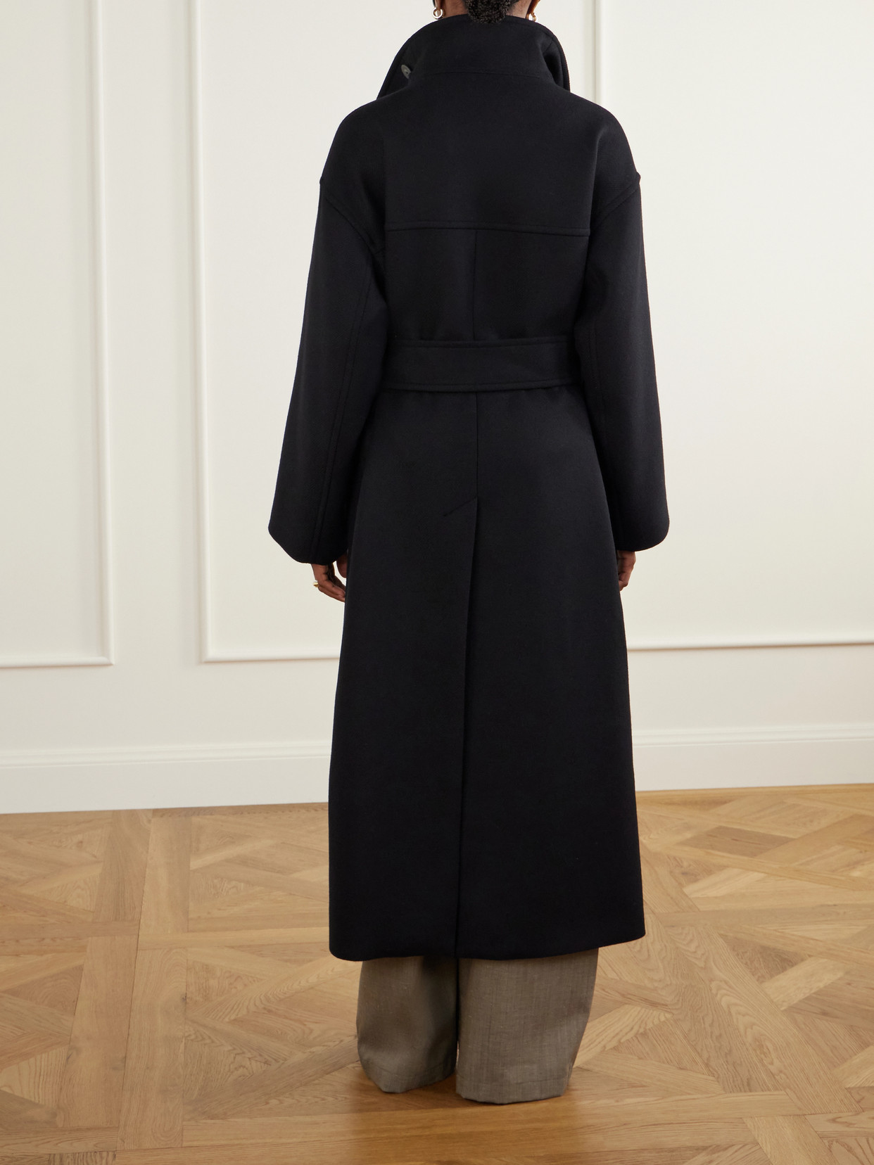 Fiore Belted Virgin Wool-Blend Coat