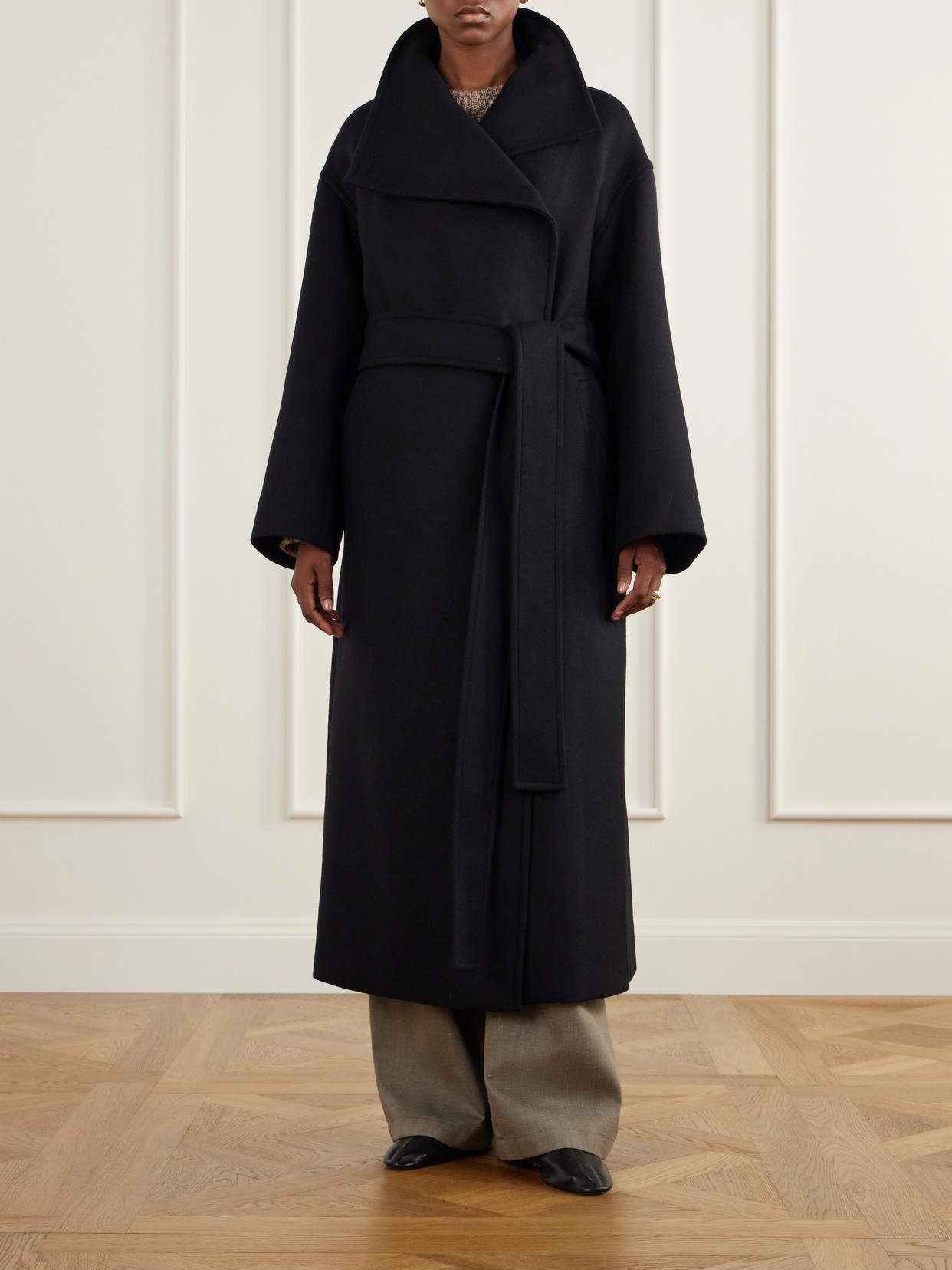 Fiore Belted Virgin Wool-Blend Coat