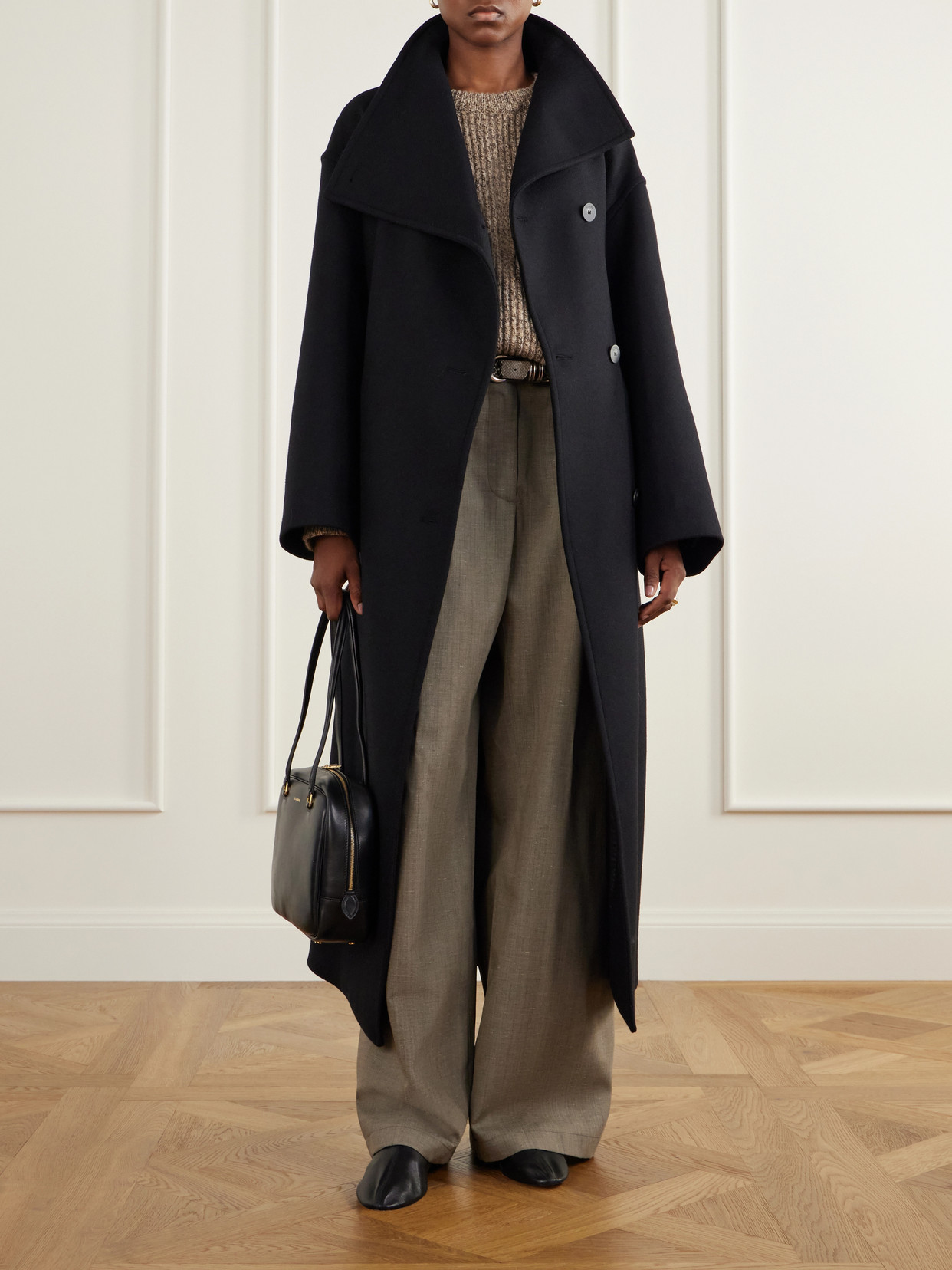 Fiore Belted Virgin Wool-Blend Coat