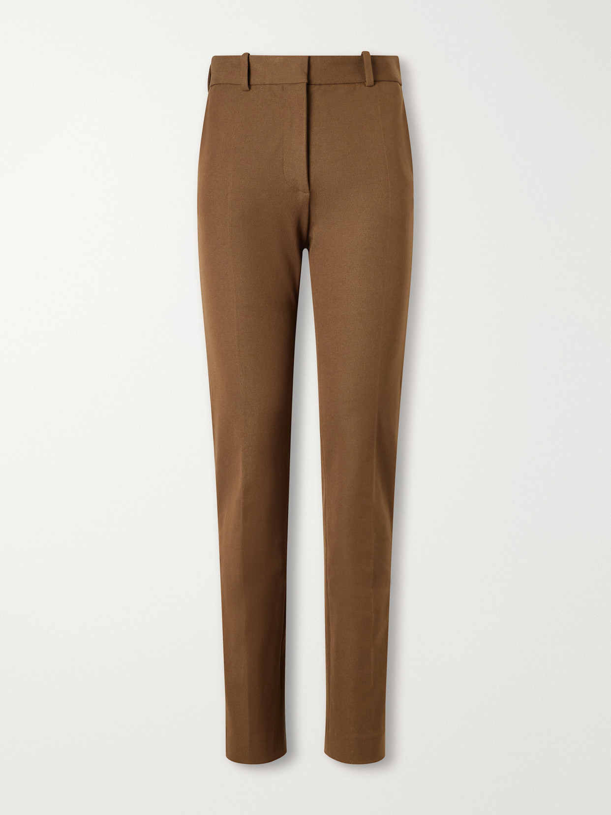 Joseph New Coleman Cotton-blend Gabardine Straight-leg Pants In Brown