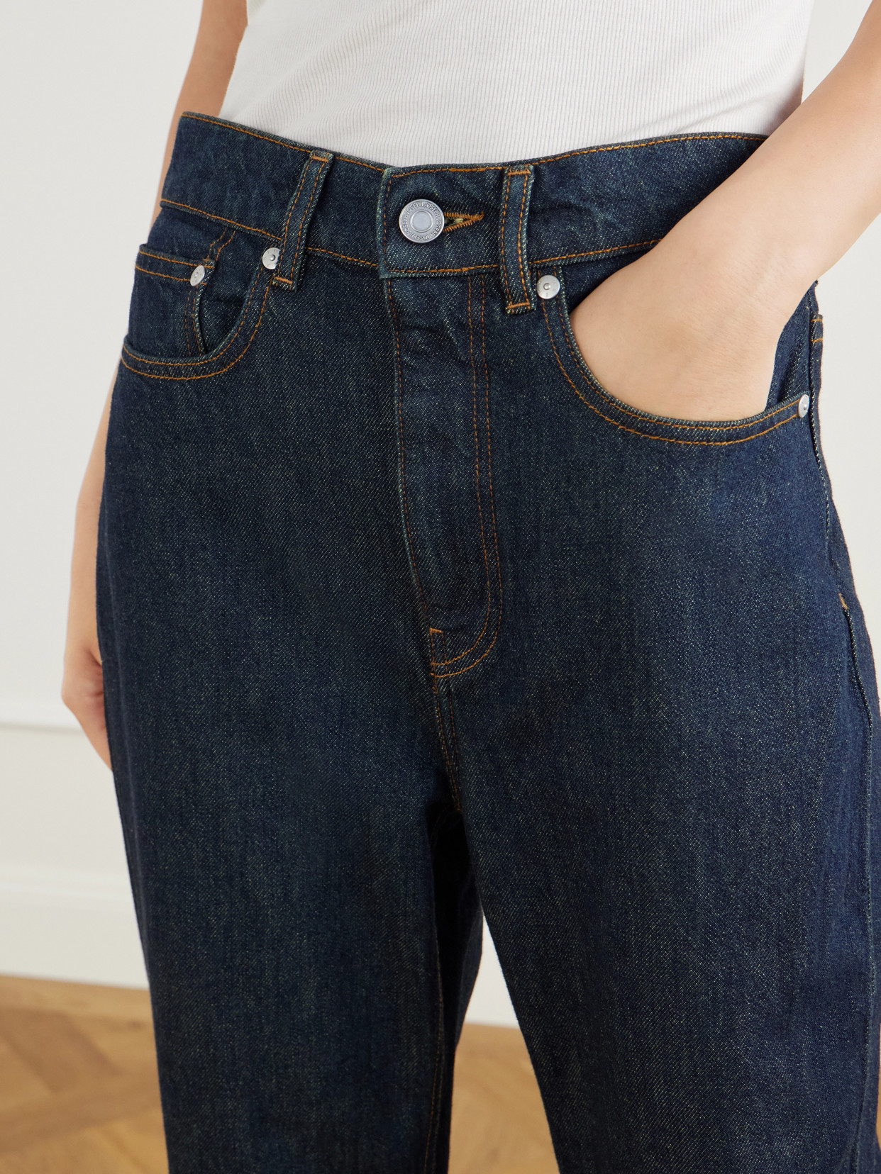 Chams High-Rise Straight-Leg Jeans