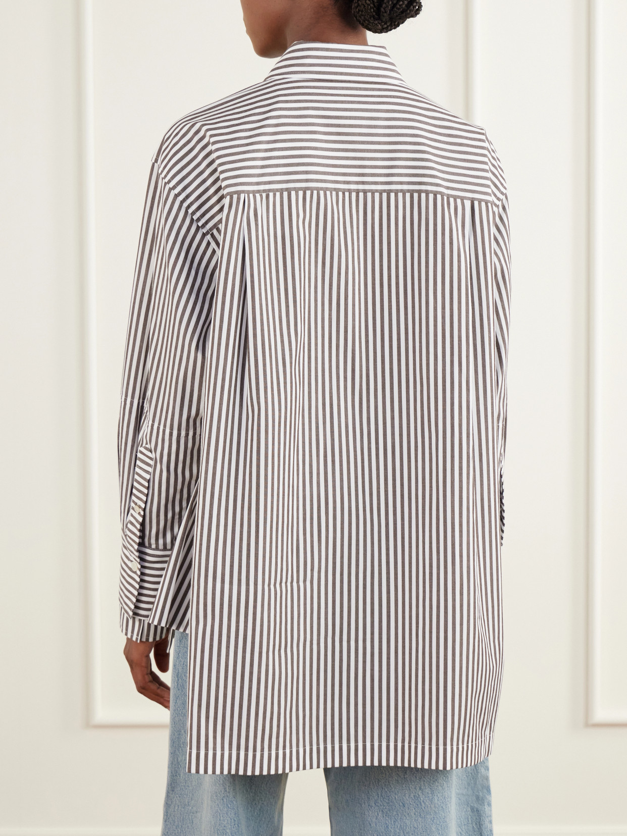 Thea Striped Cotton-Poplin Blouse