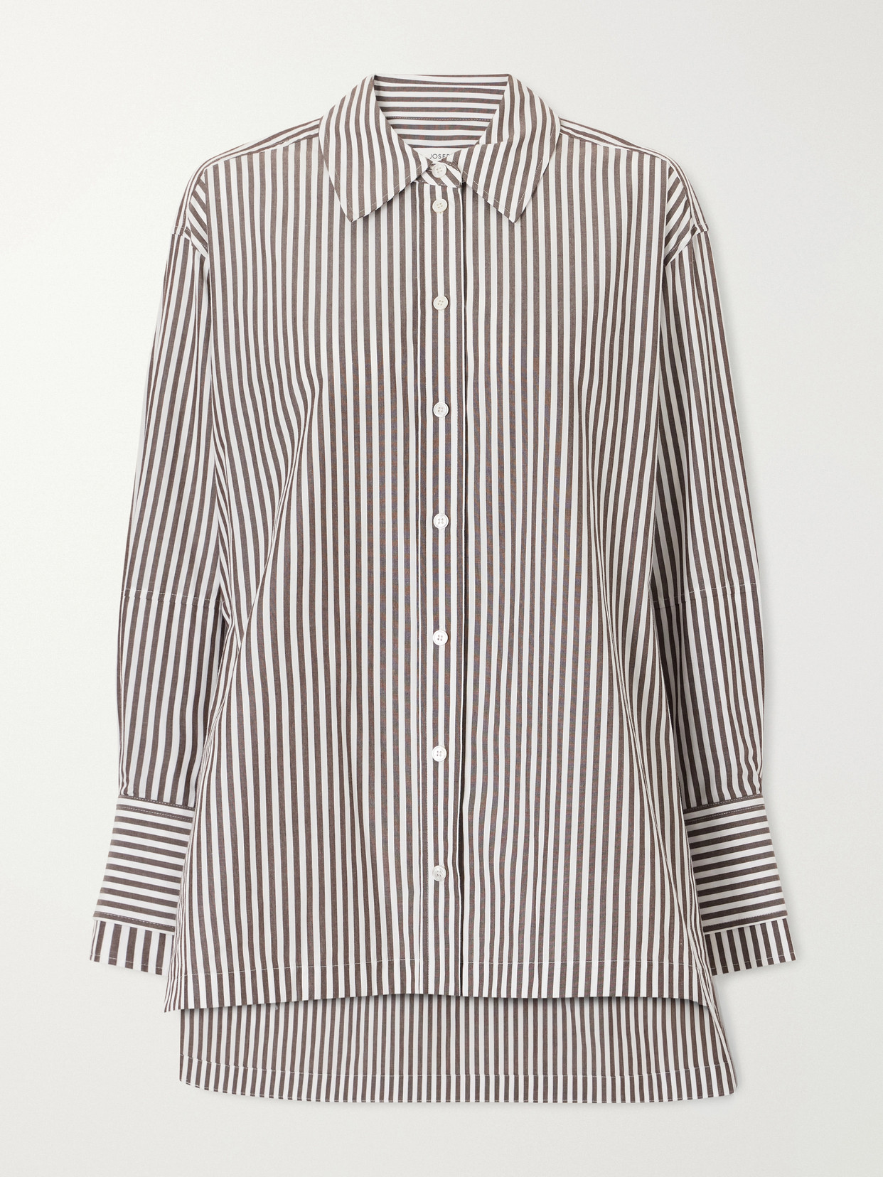 Joseph Thea Striped Cotton-poplin Blouse In White