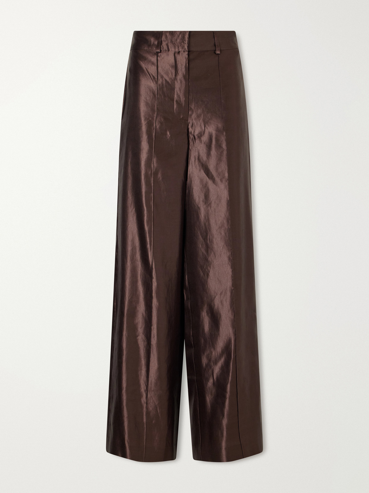 Joseph - Jnane Linen And Silk-blend Wide-leg Pants - Brown