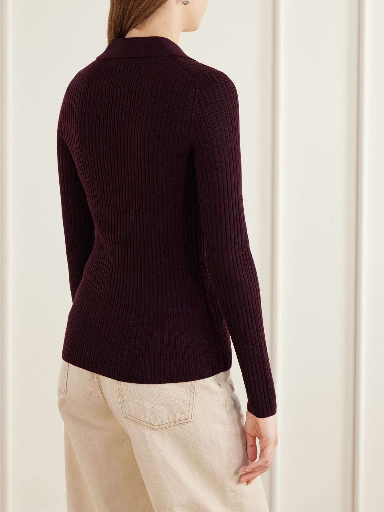 Wool-Blend Polo Sweater