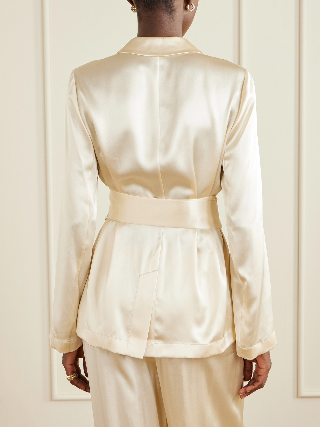 Archer Belted Silk-Satin Jacket