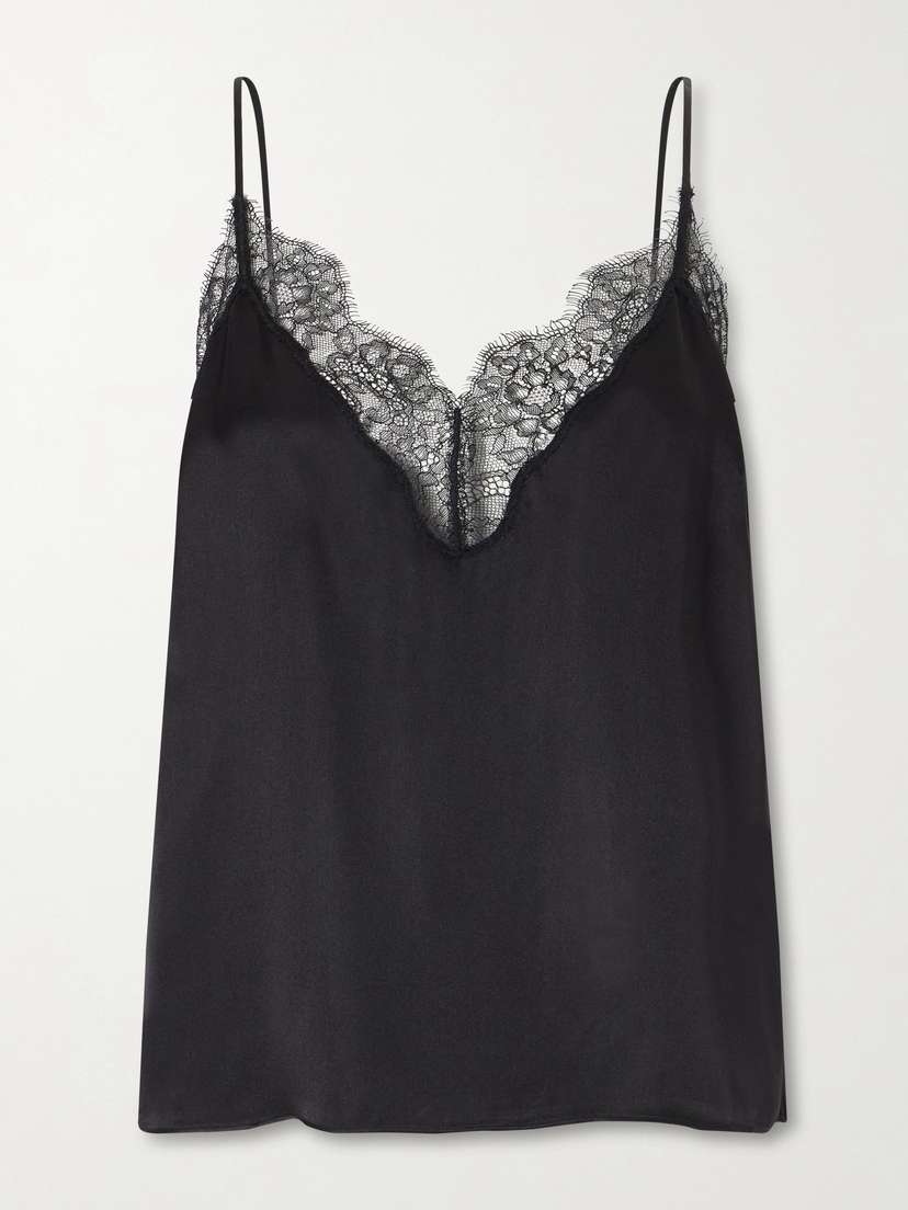 Anine Bing Mael Lace-trimmed Silk-blend Satin Top | Thumbnail 5
