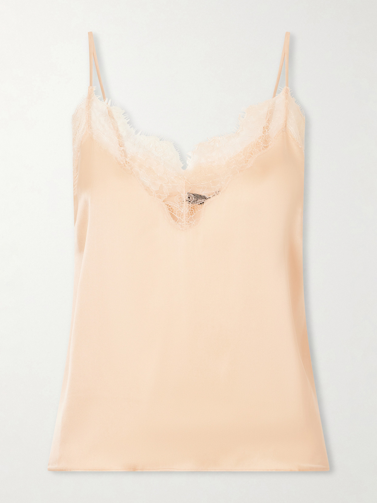 Anine Bing - Mael Lace-trimmed Silk-blend Blouse - Pink