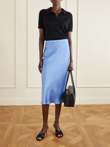 ANINE BING Bar silk-charmeuse maxi skirt