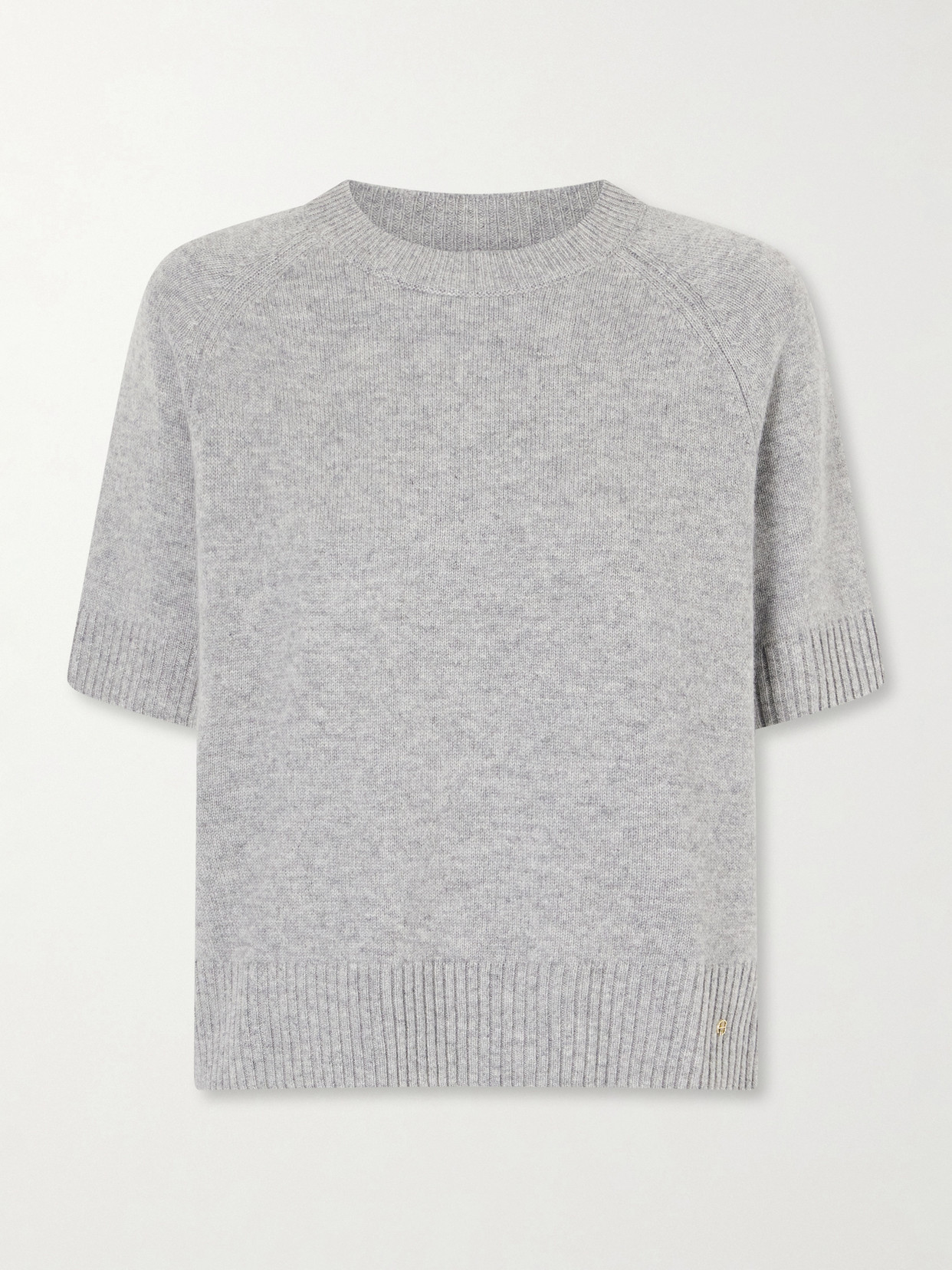 Anine Bing Jackson Logo-embellished Cashmere Sweater In Gray