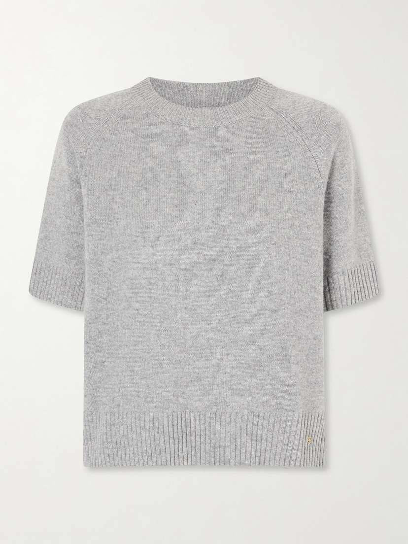 Anine Bing Jackson Logo-embellished Cashmere Sweater