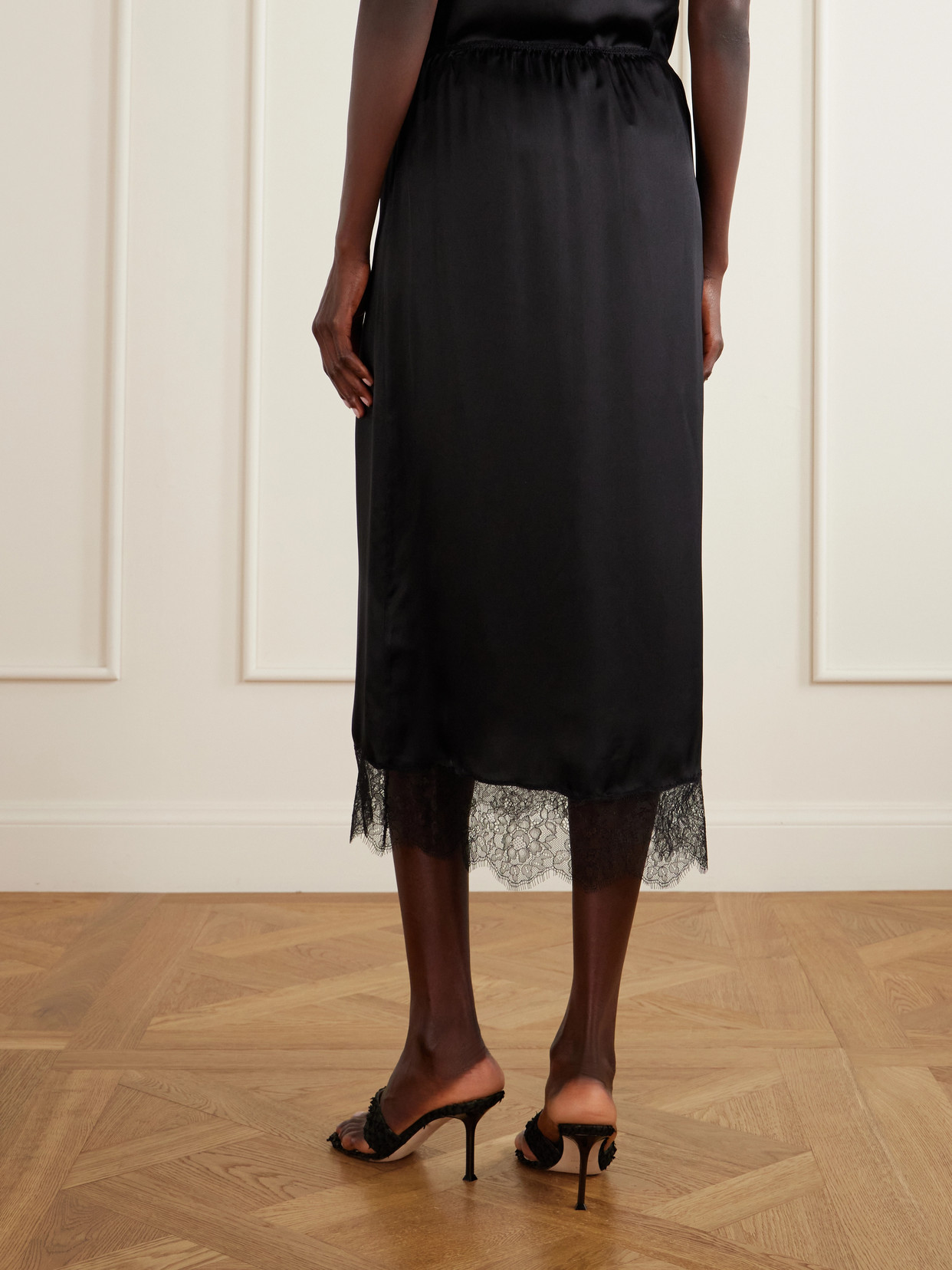 Shelby Lace-Trimmed Silk-Blend Midi
