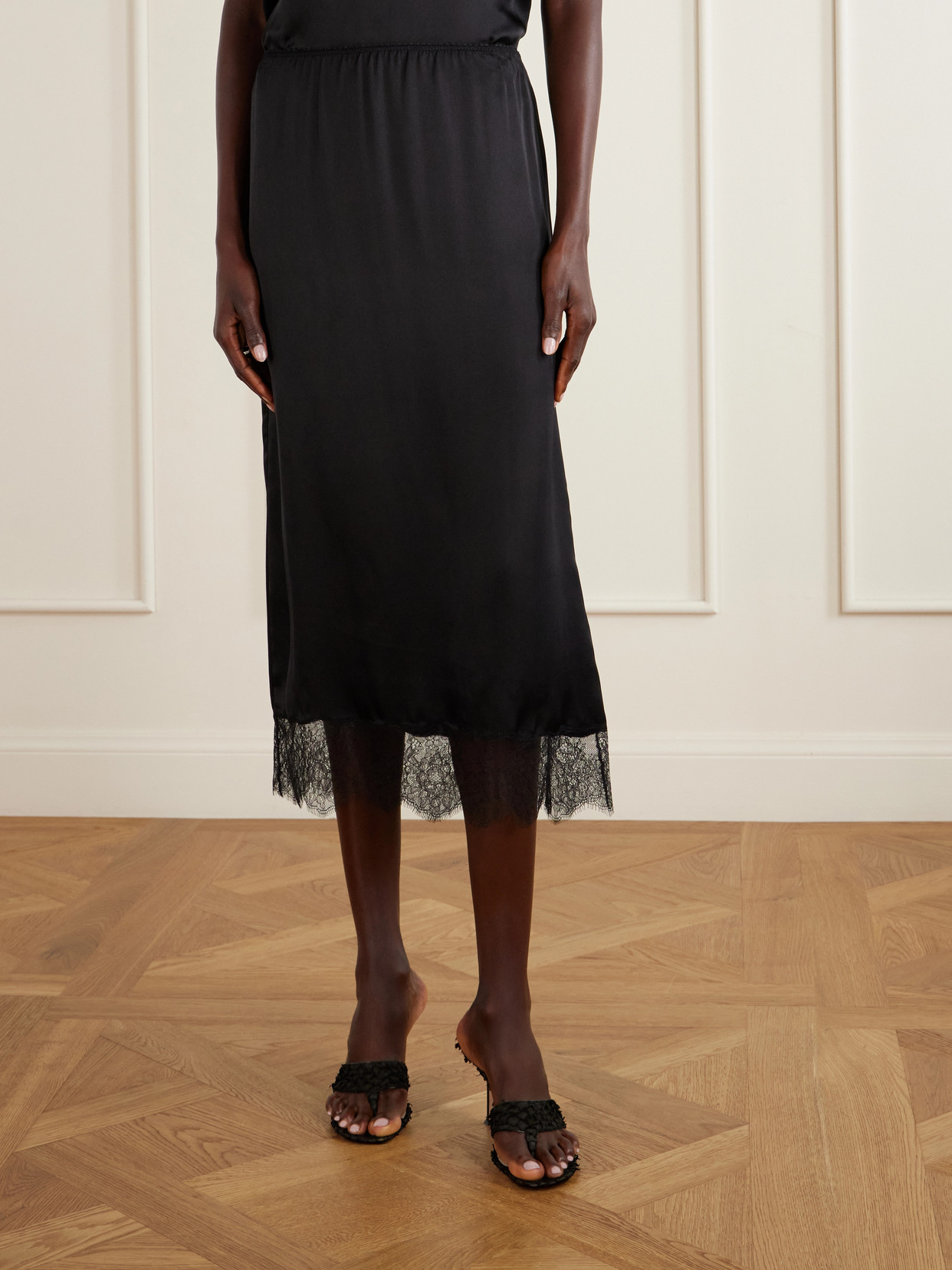 Shelby Lace-Trimmed Silk-Blend Midi