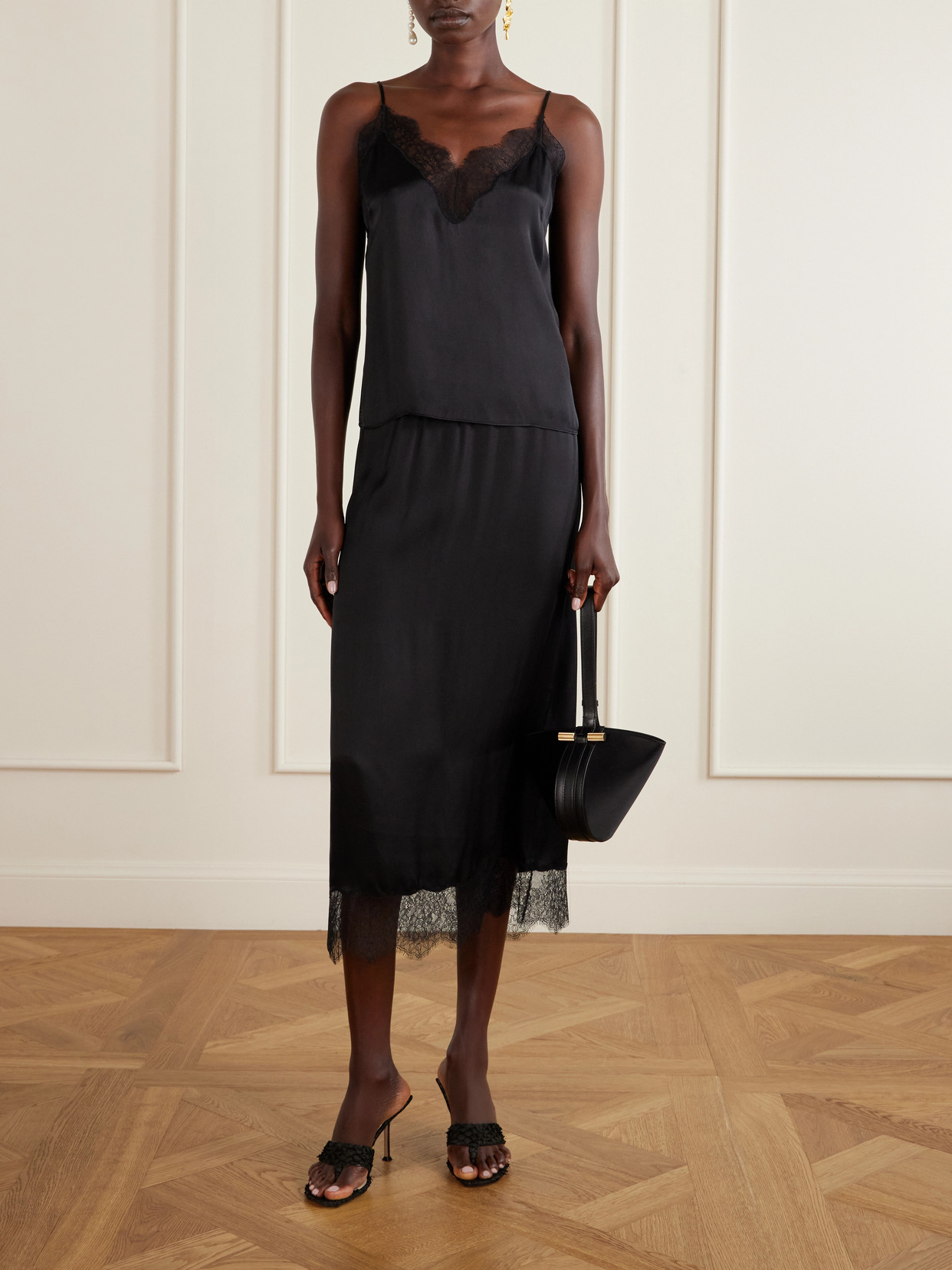 Shelby Lace-Trimmed Silk-Blend Midi