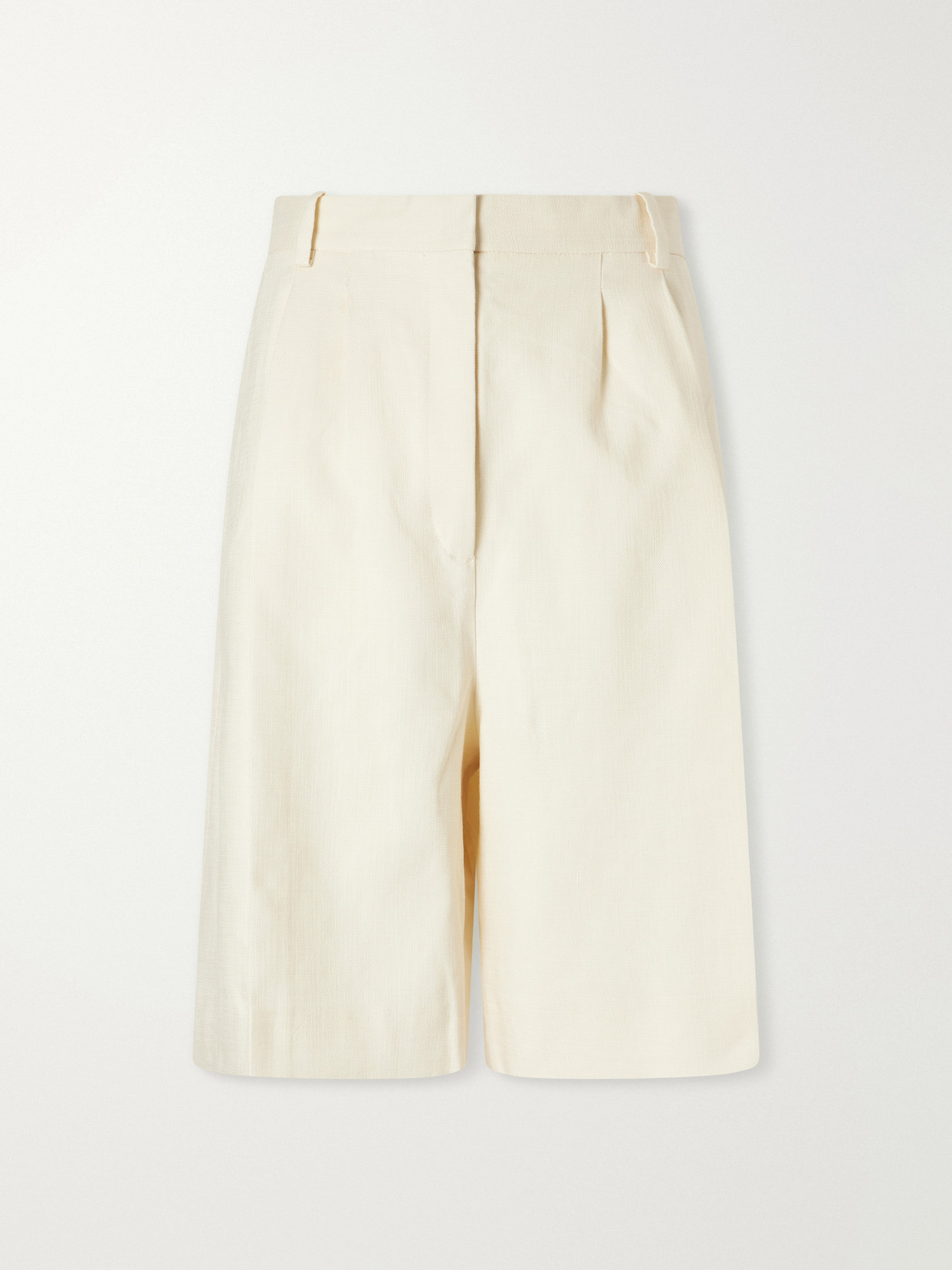 Anine Bing Bryson Canvas Knee-lenght Shorts In White