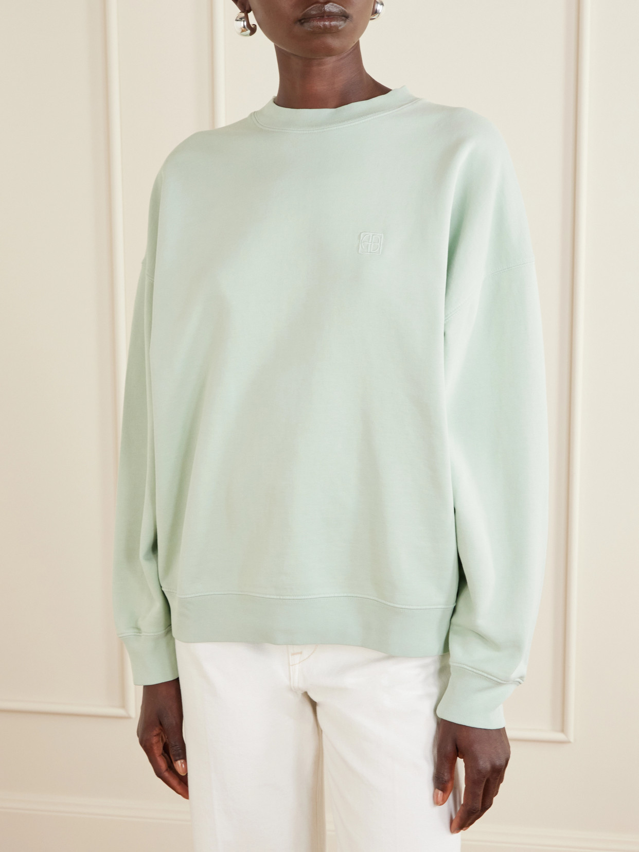 Miles Logo-Embroidered Cotton-Jersey Sweatshirt