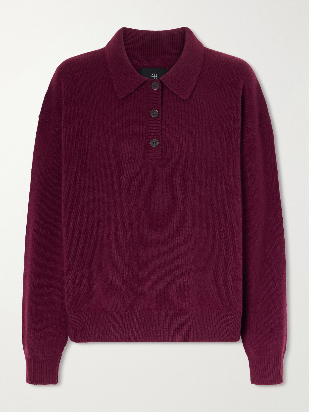 Anine Bing Cashmere Polo Sweater In Pink