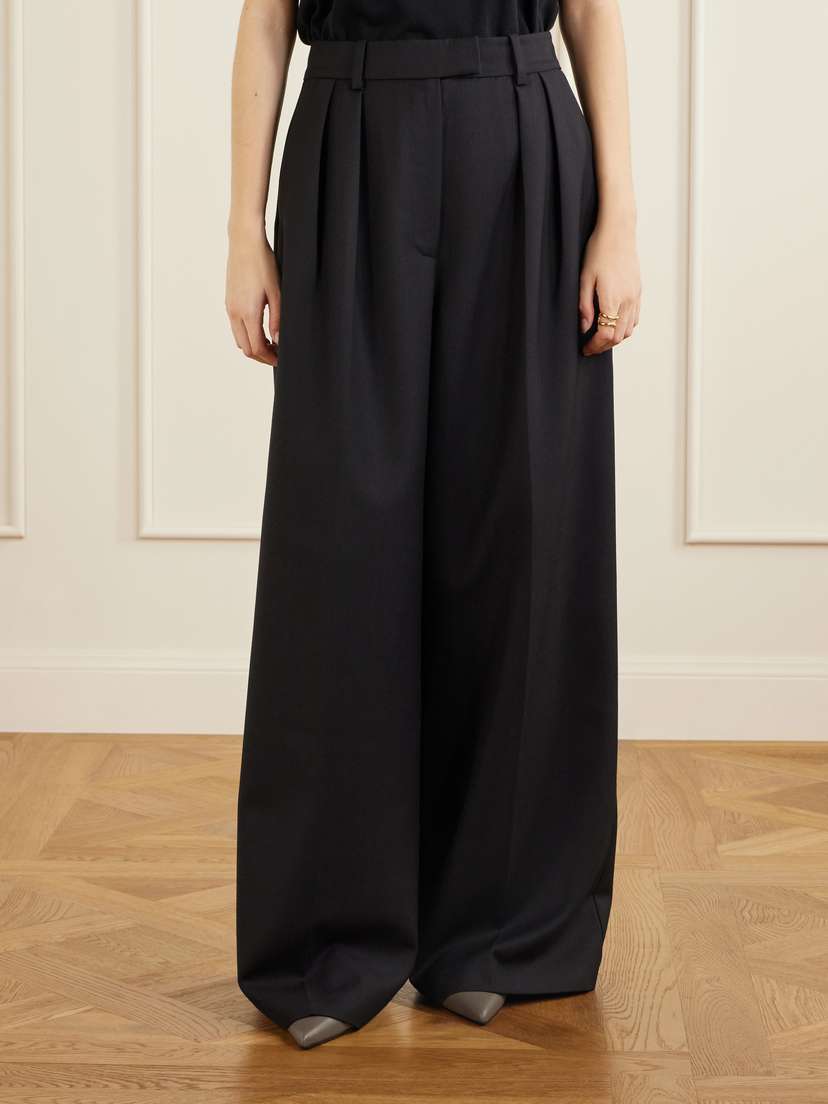Anine Bing Lou Pleated Woven Wide-leg Pants | Thumbnail 3 Anine Bing Lou Pleated Woven Wide-leg Pants | Thumbnail 3