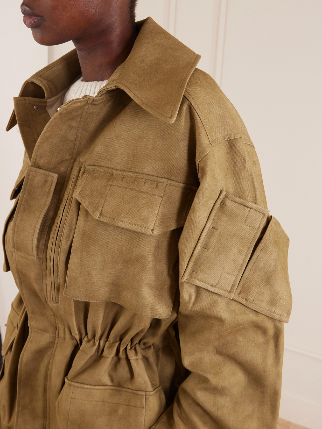 Camo Cotton-Blend Military Jacket