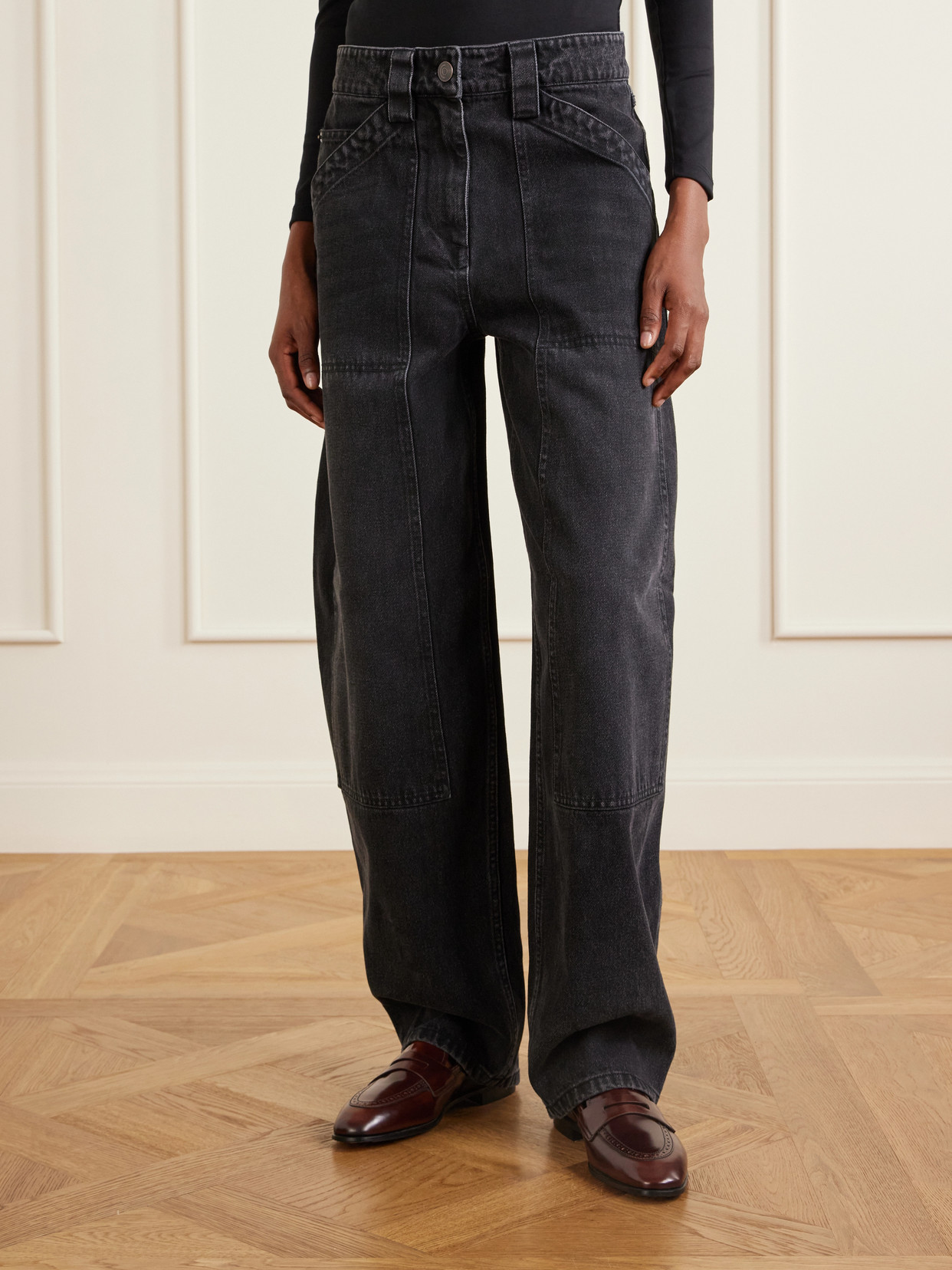 Paneled High-Rise Wide- Leg