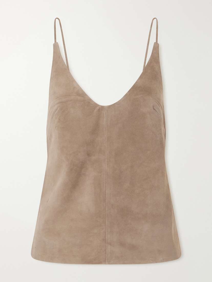 St. Agni Tie-detailed Suede Top