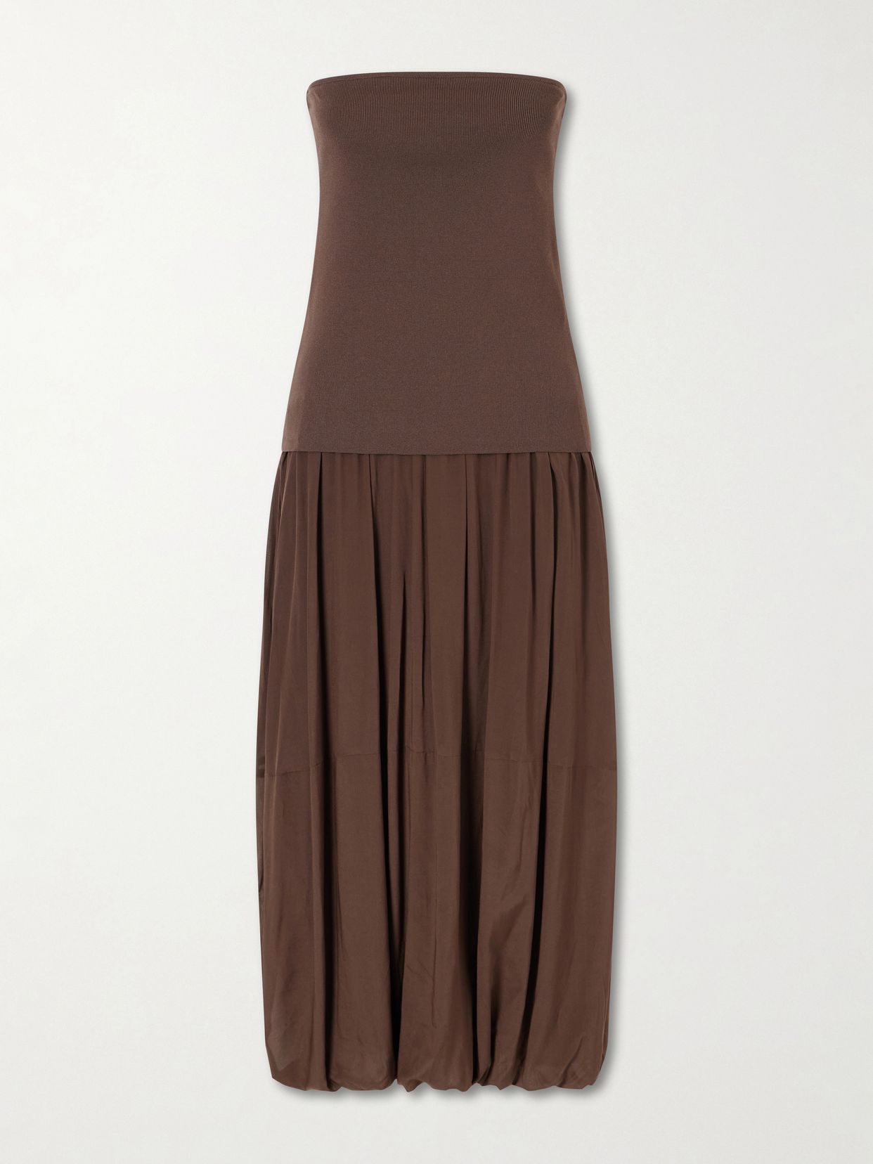 ribbed pleated jersey midi dress