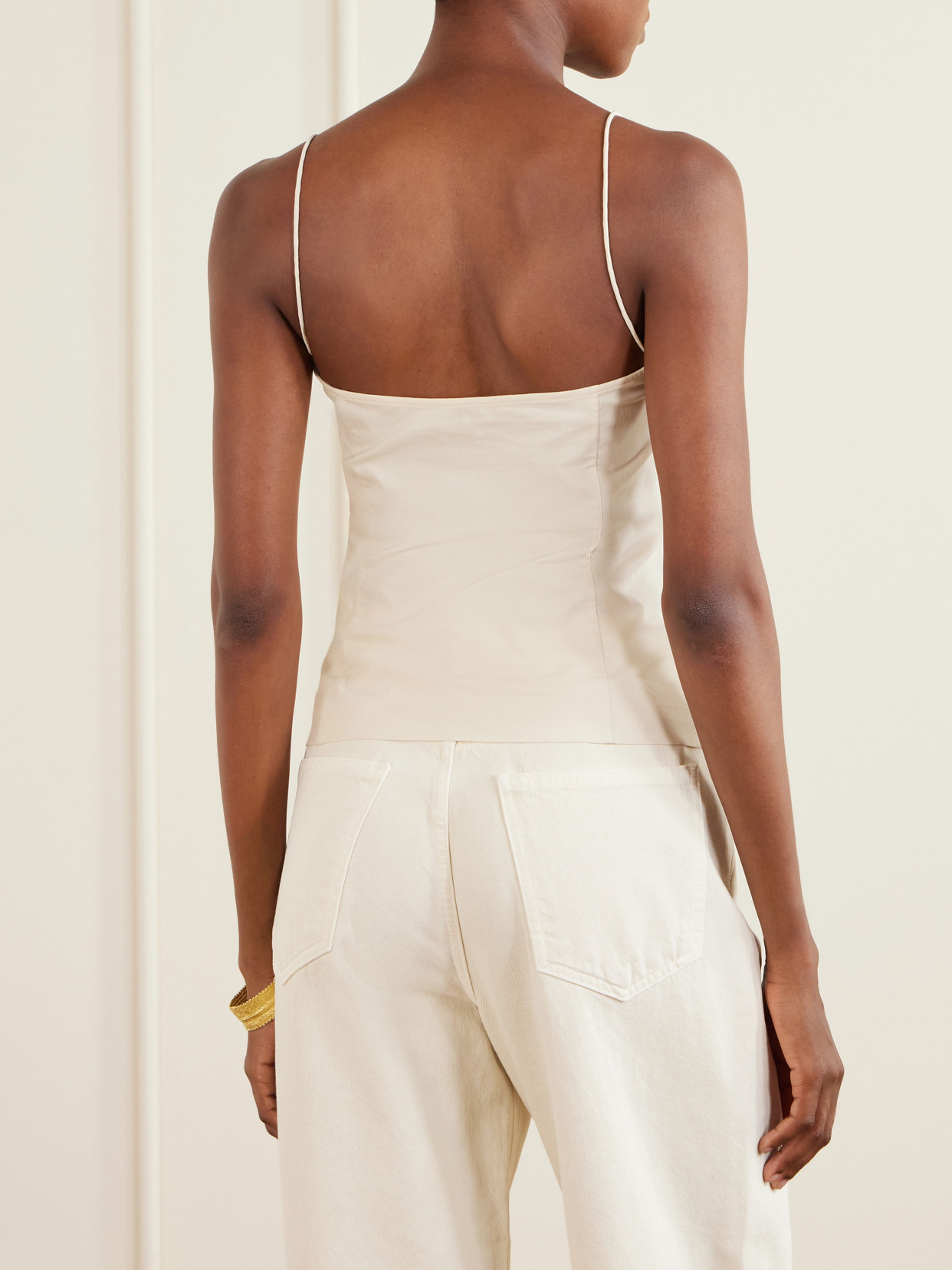 Studio Stretch Cotton-Blend Poplin Camisole