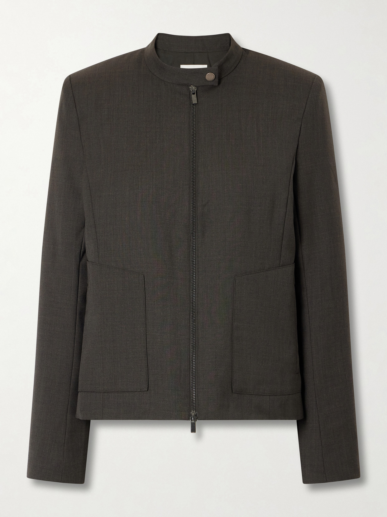 St Agni Moto Wool-blend Jacket In Gray