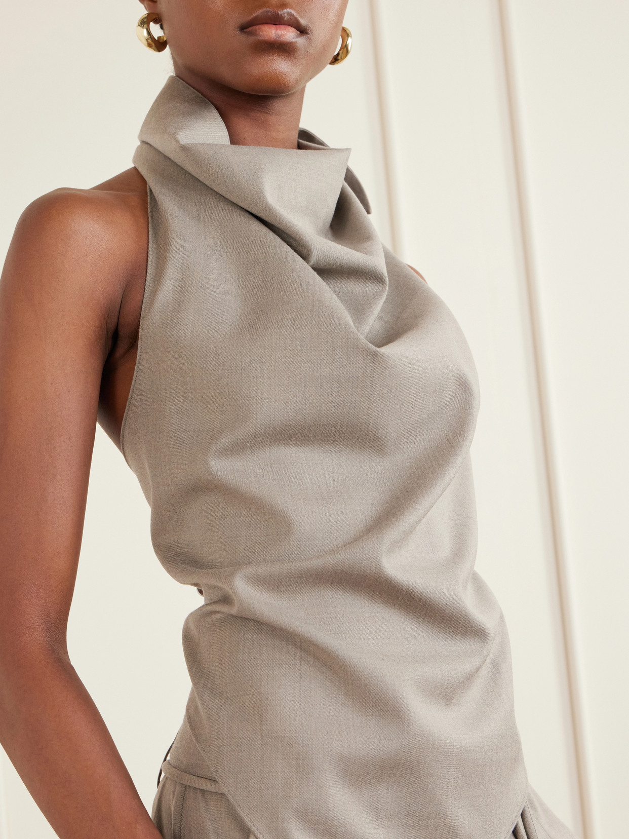Backless Wool-Blend Top