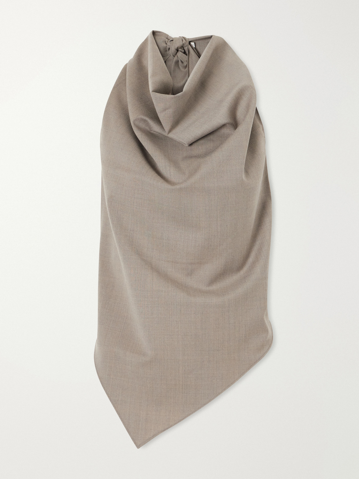 St Agni Backless Wool-blend Top In Brown