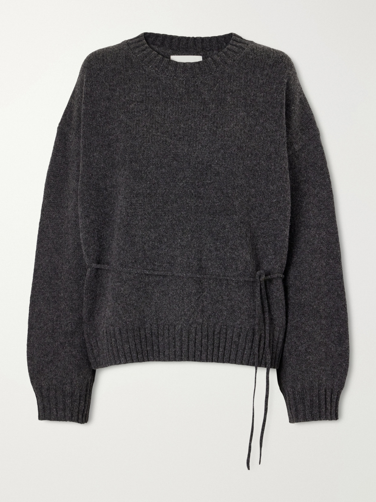 St Agni Belted Wool Sweatshirt In Gray